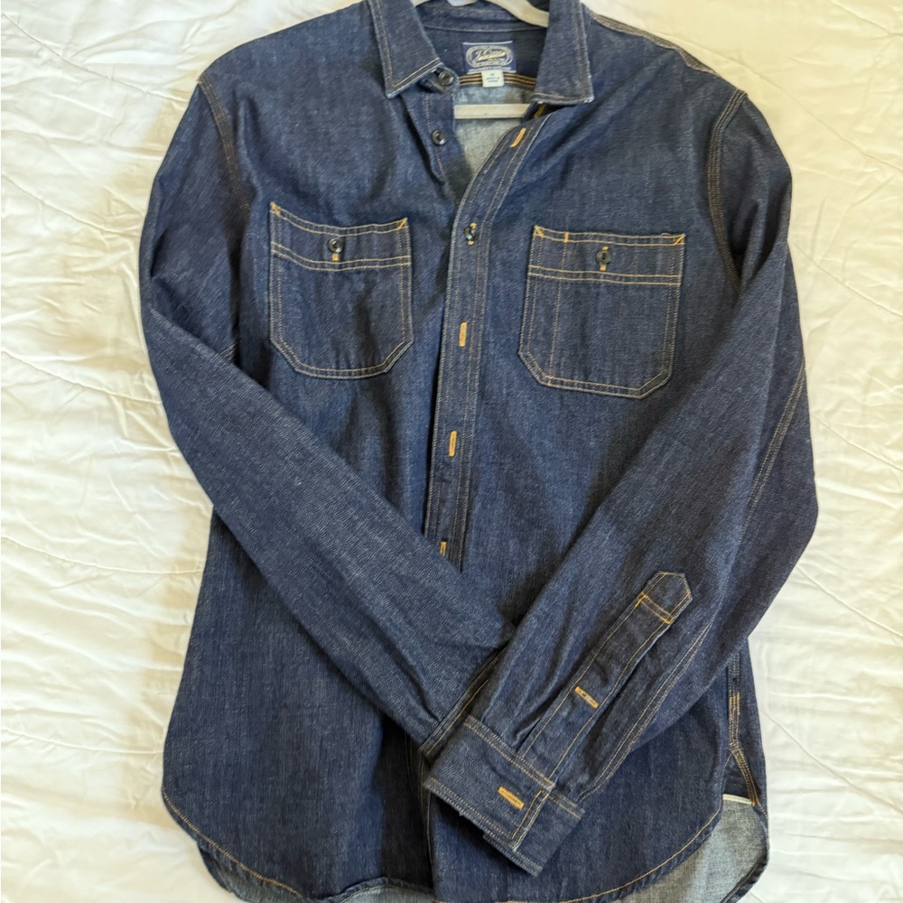 J. Crew Dark Blue Denim Button-Down Shirt